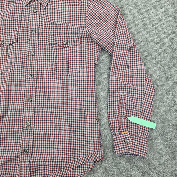 Hugo Boss Shirt Men Large Check Boss Orange Roll Tab Sleeve Casual Cotton Preppy - Picture 10 of 16